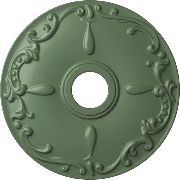 Ekena Millwork Kent Ceiling Medallion (Fits Canopies up to 5"), 18"OD x 3 1/2"ID x 1 1/4"P, Athenian Green CM18KEAGF - main